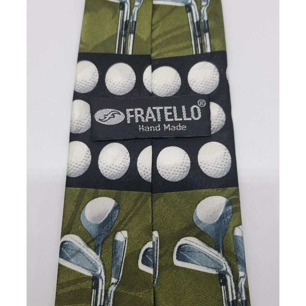 Fratello Golf Tie Hand Made Golf‎ Clubs and Golf Balls Golf Tie EUC